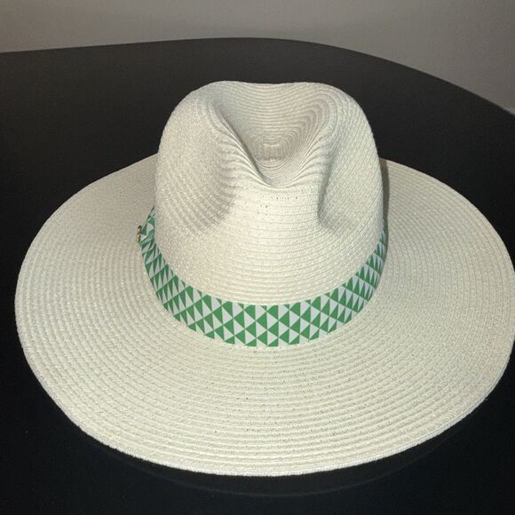 NWT 2026 Masters Ladies Dorfman Milano Pacific Natural Straw Hat Green Band main image 4